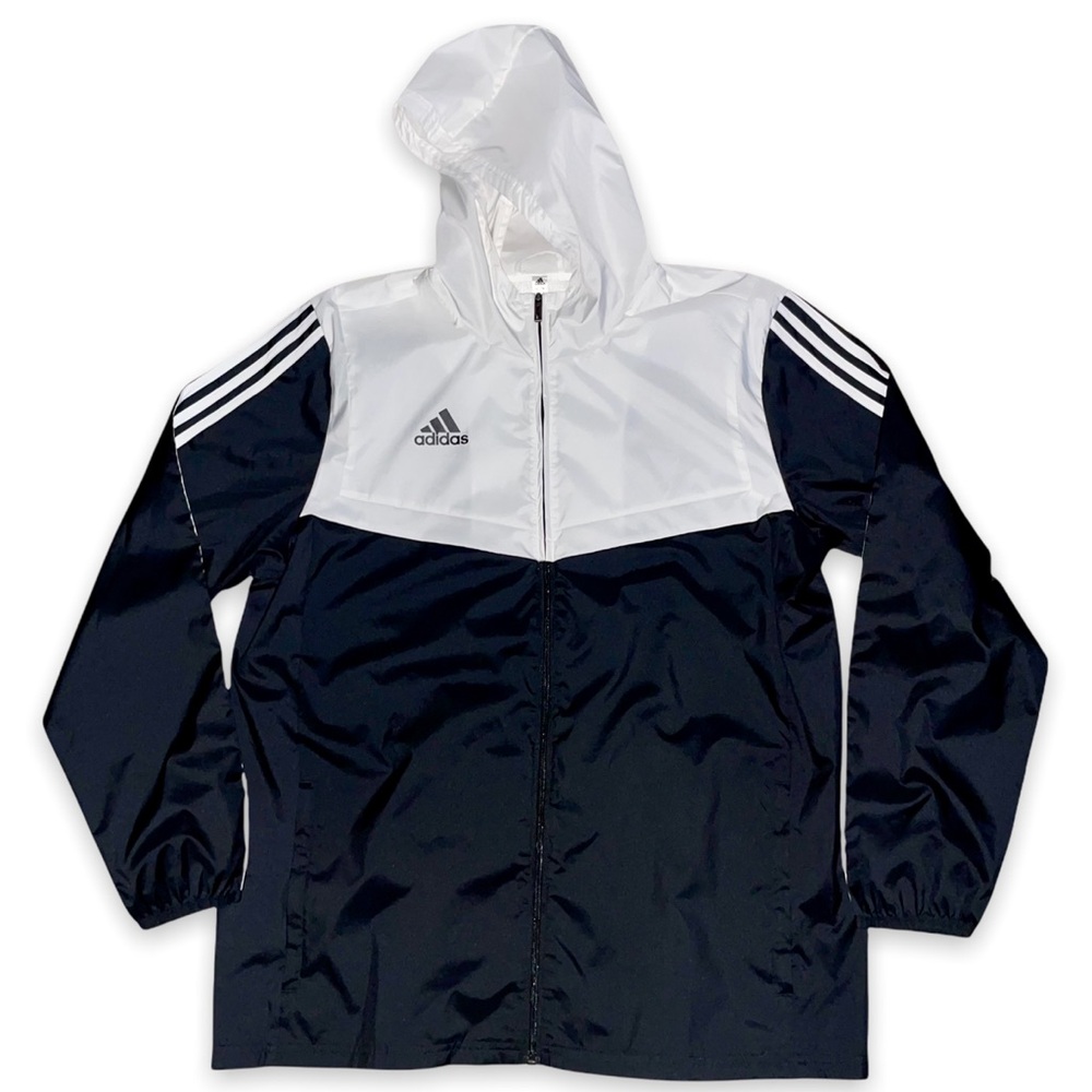 Men’s Adidas Windbreaker Black White Stripe Large